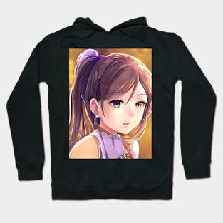 Beautiful brown hair anime school girl Hoodie